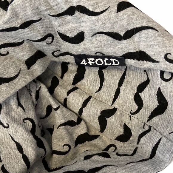 BABIES NWOT 4 FOLD Grey Moustache Print Beanie - Picture 3 of 5